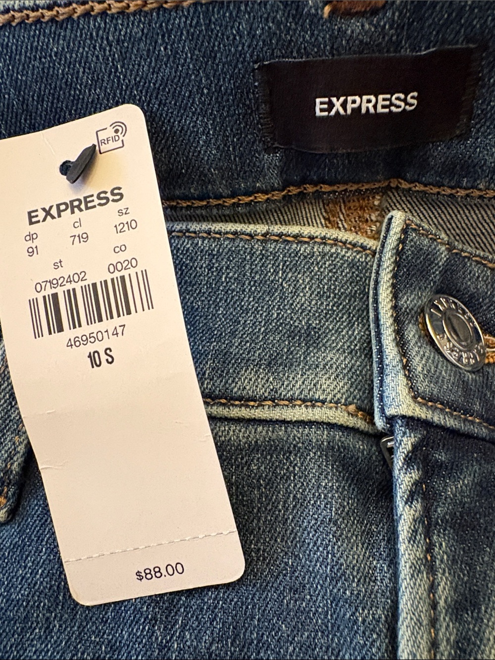Express Dark Washed Blue Skinny Jeans - Picture 6 of 12